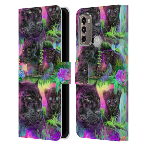 Sheena Pike Big Cats Daydream Panthers Leather Book Wallet Case Cover For Motorola Moto G60 / Moto G40 Fusion