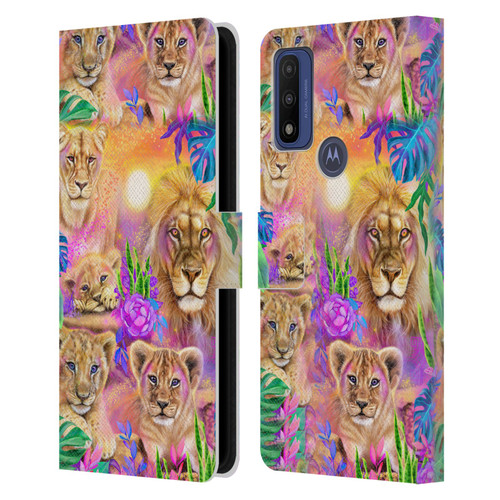 Sheena Pike Big Cats Daydream Lions And Cubs Leather Book Wallet Case Cover For Motorola G Pure
