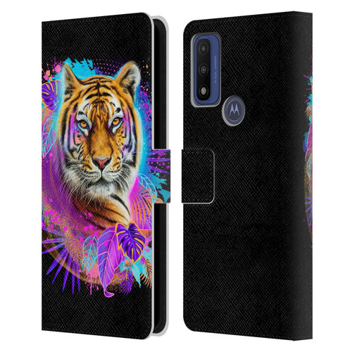 Sheena Pike Big Cats Tiger Spirit Leather Book Wallet Case Cover For Motorola G Pure