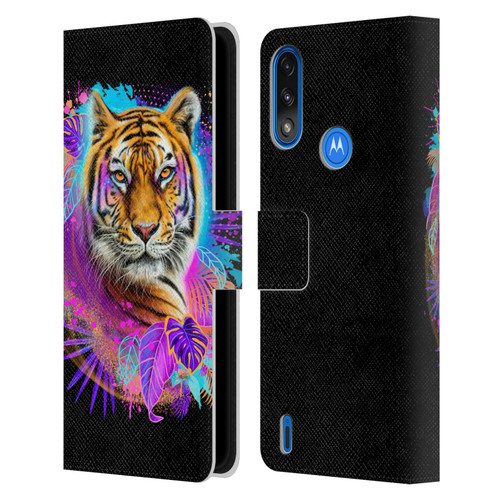 Sheena Pike Big Cats Tiger Spirit Leather Book Wallet Case Cover For Motorola Moto E7 Power / Moto E7i Power