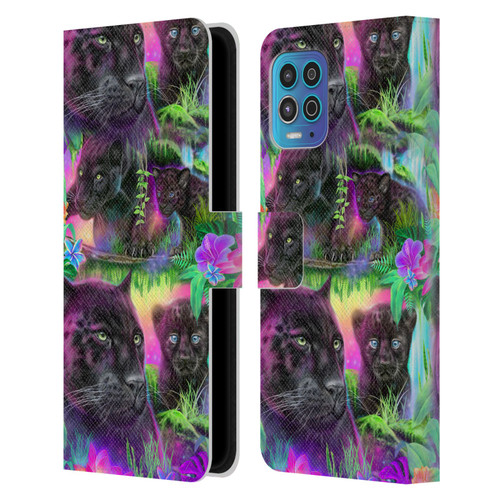 Sheena Pike Big Cats Daydream Panthers Leather Book Wallet Case Cover For Motorola Moto G100