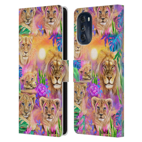 Sheena Pike Big Cats Daydream Lions And Cubs Leather Book Wallet Case Cover For Motorola Moto G (2022)