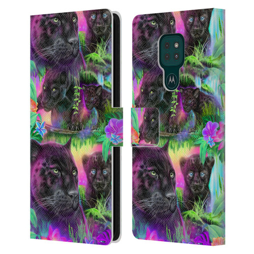 Sheena Pike Big Cats Daydream Panthers Leather Book Wallet Case Cover For Motorola Moto G9 Play