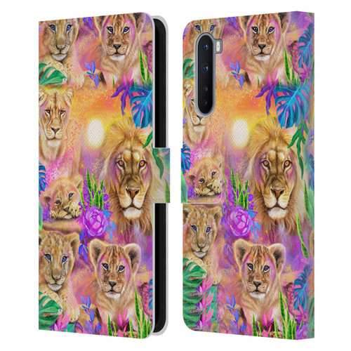 Sheena Pike Big Cats Daydream Lions And Cubs Leather Book Wallet Case Cover For OnePlus Nord 5G