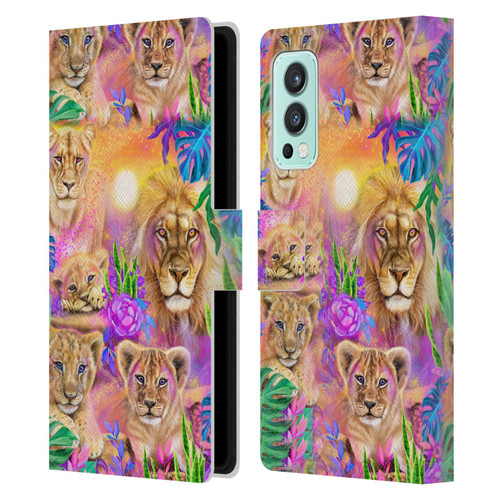 Sheena Pike Big Cats Daydream Lions And Cubs Leather Book Wallet Case Cover For OnePlus Nord 2 5G