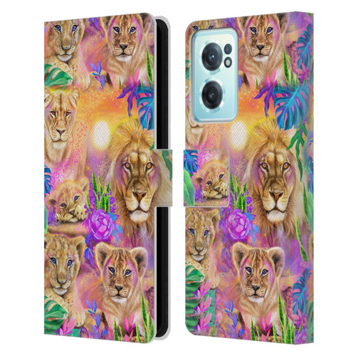 Sheena Pike Big Cats Daydream Lions And Cubs Leather Book Wallet Case Cover For OnePlus Nord CE 2 5G