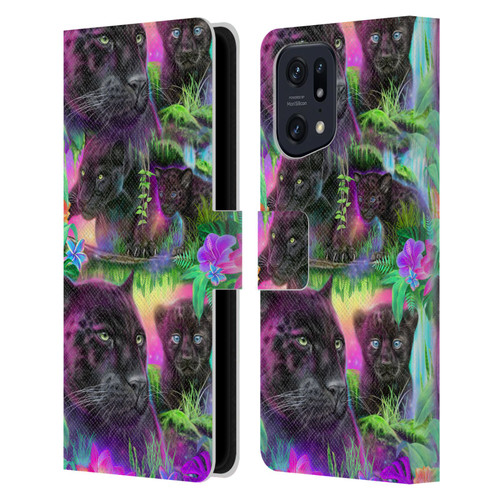 Sheena Pike Big Cats Daydream Panthers Leather Book Wallet Case Cover For OPPO Find X5