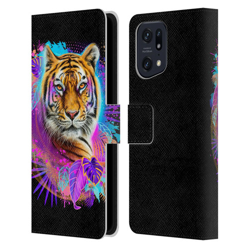 Sheena Pike Big Cats Tiger Spirit Leather Book Wallet Case Cover For OPPO Find X5