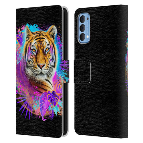 Sheena Pike Big Cats Tiger Spirit Leather Book Wallet Case Cover For OPPO Reno 4 5G