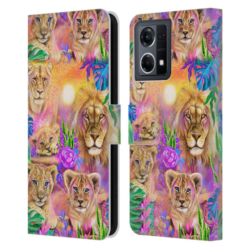 Sheena Pike Big Cats Daydream Lions And Cubs Leather Book Wallet Case Cover For OPPO Reno8 4G