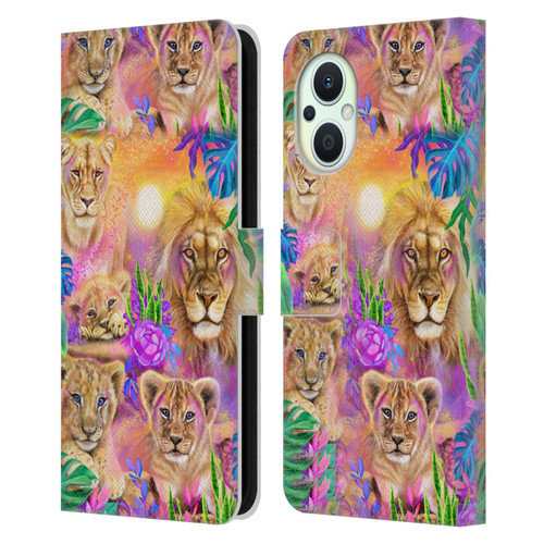 Sheena Pike Big Cats Daydream Lions And Cubs Leather Book Wallet Case Cover For OPPO Reno8 Lite