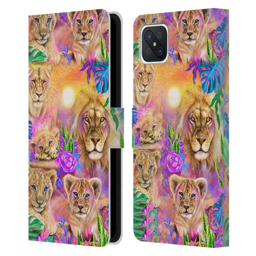 Sheena Pike Big Cats Daydream Lions And Cubs Leather Book Wallet Case Cover For OPPO Reno4 Z 5G