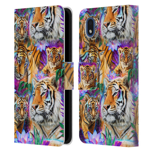 Sheena Pike Big Cats Daydream Tigers With Flowers Leather Book Wallet Case Cover For Samsung Galaxy A01 Core (2020)