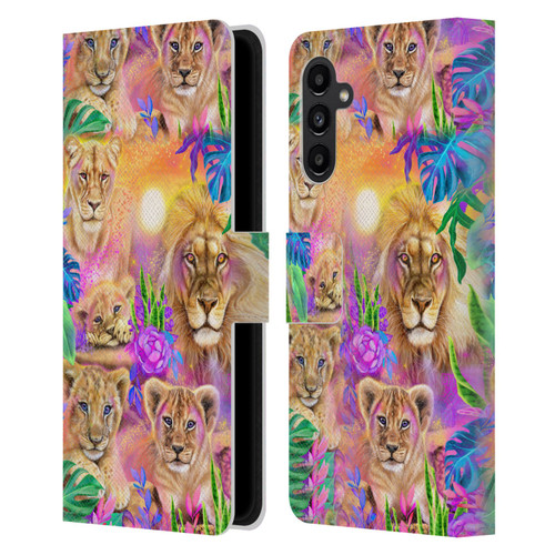 Sheena Pike Big Cats Daydream Lions And Cubs Leather Book Wallet Case Cover For Samsung Galaxy A13 5G (2021)