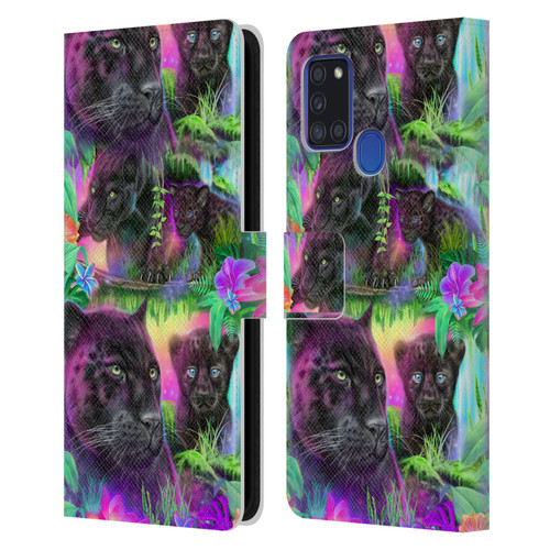 Sheena Pike Big Cats Daydream Panthers Leather Book Wallet Case Cover For Samsung Galaxy A21s (2020)