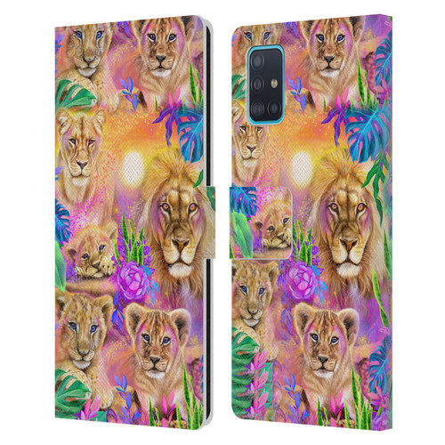 Sheena Pike Big Cats Daydream Lions And Cubs Leather Book Wallet Case Cover For Samsung Galaxy A51 (2019)