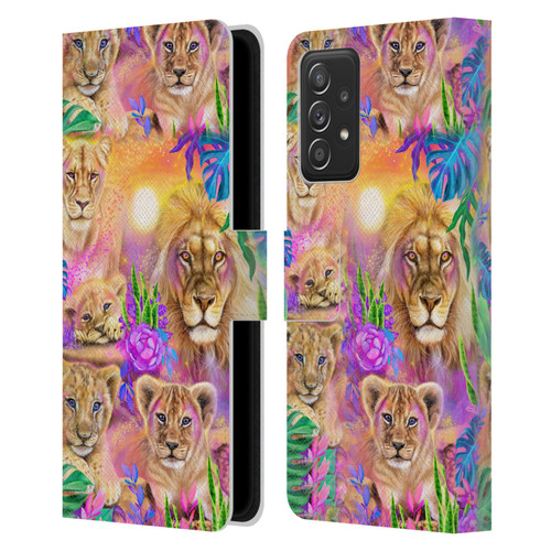 Sheena Pike Big Cats Daydream Lions And Cubs Leather Book Wallet Case Cover For Samsung Galaxy A52 / A52s / 5G (2021)
