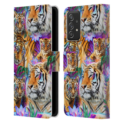 Sheena Pike Big Cats Daydream Tigers With Flowers Leather Book Wallet Case Cover For Samsung Galaxy A53 5G (2022)