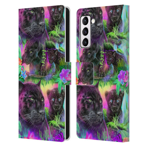 Sheena Pike Big Cats Daydream Panthers Leather Book Wallet Case Cover For Samsung Galaxy S21+ 5G
