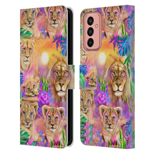 Sheena Pike Big Cats Daydream Lions And Cubs Leather Book Wallet Case Cover For Samsung Galaxy M13 (2022)