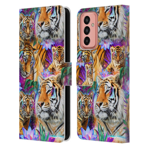 Sheena Pike Big Cats Daydream Tigers With Flowers Leather Book Wallet Case Cover For Samsung Galaxy M13 (2022)