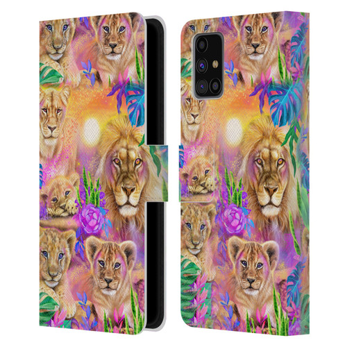 Sheena Pike Big Cats Daydream Lions And Cubs Leather Book Wallet Case Cover For Samsung Galaxy M31s (2020)