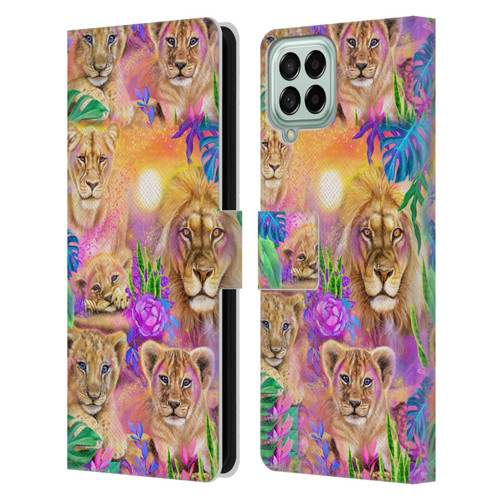 Sheena Pike Big Cats Daydream Lions And Cubs Leather Book Wallet Case Cover For Samsung Galaxy M33 (2022)