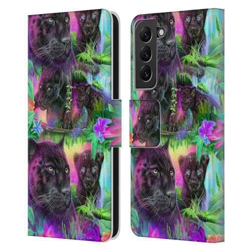 Sheena Pike Big Cats Daydream Panthers Leather Book Wallet Case Cover For Samsung Galaxy S22+ 5G