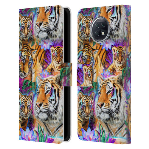Sheena Pike Big Cats Daydream Tigers With Flowers Leather Book Wallet Case Cover For Xiaomi Redmi Note 9T 5G