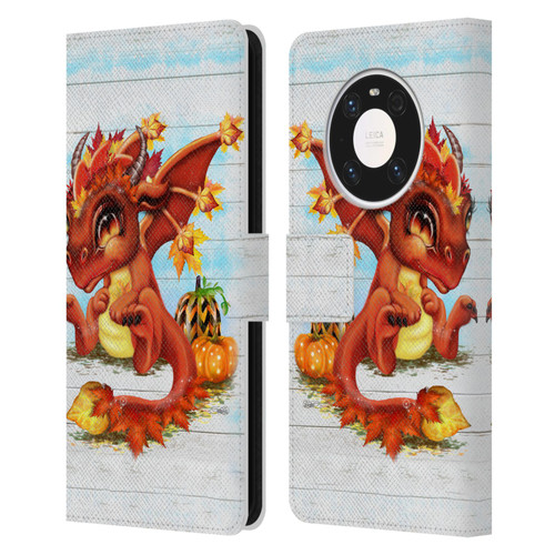 Sheena Pike Dragons Autumn Lil Dragonz Leather Book Wallet Case Cover For Huawei Mate 40 Pro 5G