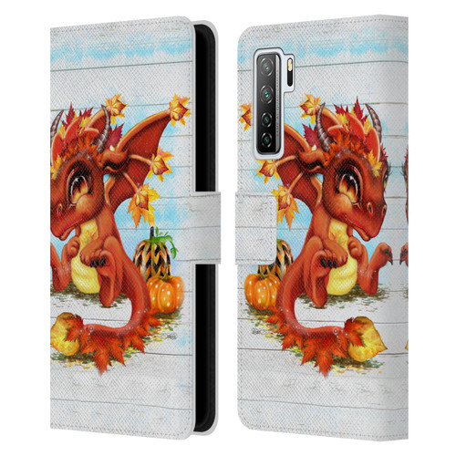Sheena Pike Dragons Autumn Lil Dragonz Leather Book Wallet Case Cover For Huawei Nova 7 SE/P40 Lite 5G