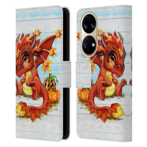 Sheena Pike Dragons Autumn Lil Dragonz Leather Book Wallet Case Cover For Huawei P50