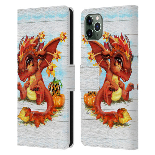 Sheena Pike Dragons Autumn Lil Dragonz Leather Book Wallet Case Cover For Apple iPhone 11 Pro Max