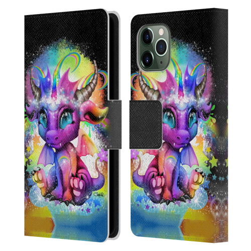 Sheena Pike Dragons Rainbow Lil Dragonz Leather Book Wallet Case Cover For Apple iPhone 11 Pro