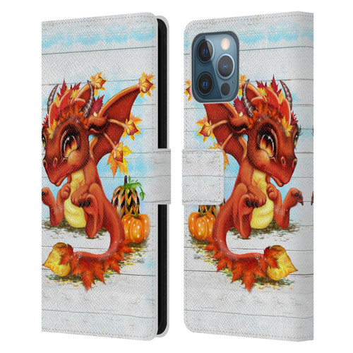 Sheena Pike Dragons Autumn Lil Dragonz Leather Book Wallet Case Cover For Apple iPhone 12 Pro Max