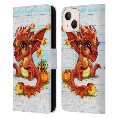 Sheena Pike Dragons Autumn Lil Dragonz Leather Book Wallet Case Cover For Apple iPhone 13