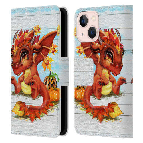 Sheena Pike Dragons Autumn Lil Dragonz Leather Book Wallet Case Cover For Apple iPhone 13 Mini