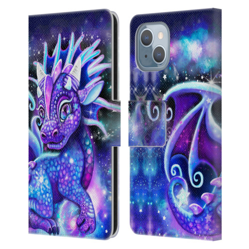 Sheena Pike Dragons Galaxy Lil Dragonz Leather Book Wallet Case Cover For Apple iPhone 14