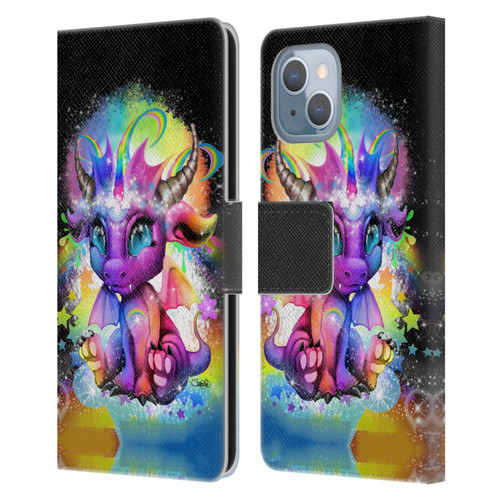Sheena Pike Dragons Rainbow Lil Dragonz Leather Book Wallet Case Cover For Apple iPhone 14