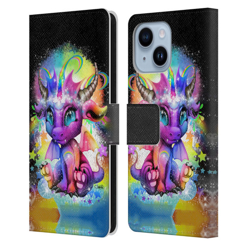 Sheena Pike Dragons Rainbow Lil Dragonz Leather Book Wallet Case Cover For Apple iPhone 14 Plus