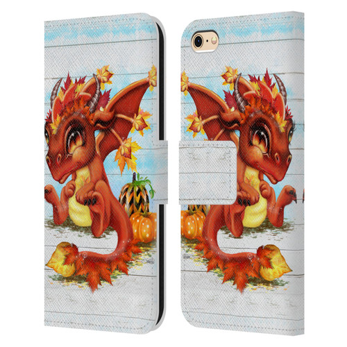Sheena Pike Dragons Autumn Lil Dragonz Leather Book Wallet Case Cover For Apple iPhone 6 / iPhone 6s