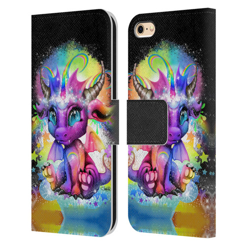Sheena Pike Dragons Rainbow Lil Dragonz Leather Book Wallet Case Cover For Apple iPhone 6 / iPhone 6s
