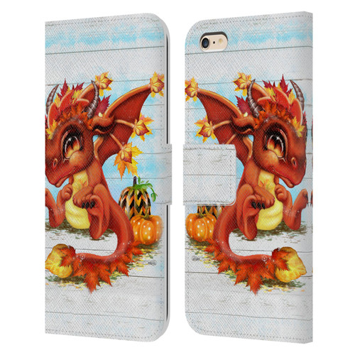 Sheena Pike Dragons Autumn Lil Dragonz Leather Book Wallet Case Cover For Apple iPhone 6 Plus / iPhone 6s Plus