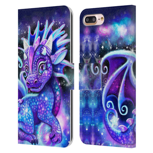 Sheena Pike Dragons Galaxy Lil Dragonz Leather Book Wallet Case Cover For Apple iPhone 7 Plus / iPhone 8 Plus