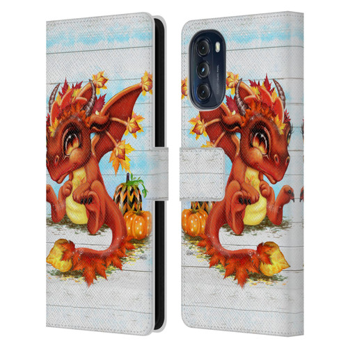 Sheena Pike Dragons Autumn Lil Dragonz Leather Book Wallet Case Cover For Motorola Moto G (2022)