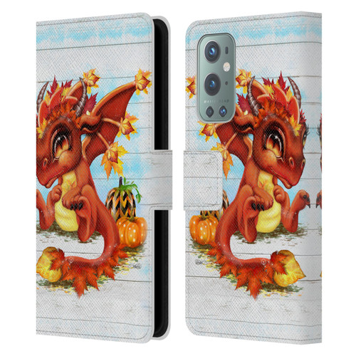 Sheena Pike Dragons Autumn Lil Dragonz Leather Book Wallet Case Cover For OnePlus 9