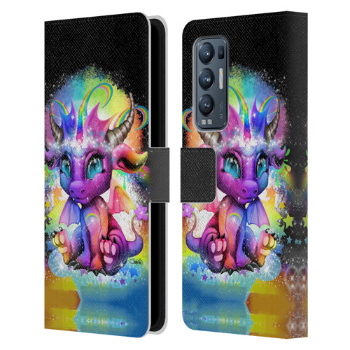 Sheena Pike Dragons Rainbow Lil Dragonz Leather Book Wallet Case Cover For OPPO Find X3 Neo / Reno5 Pro+ 5G