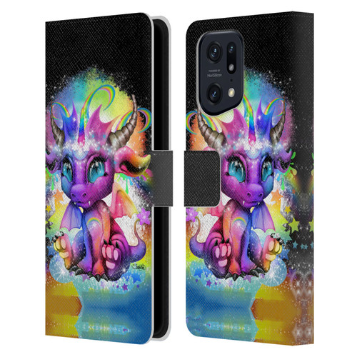 Sheena Pike Dragons Rainbow Lil Dragonz Leather Book Wallet Case Cover For OPPO Find X5 Pro