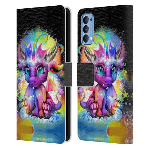 Sheena Pike Dragons Rainbow Lil Dragonz Leather Book Wallet Case Cover For OPPO Reno 4 5G