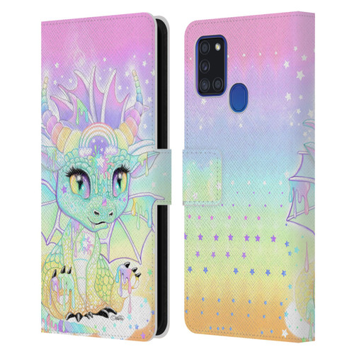 Sheena Pike Dragons Sweet Pastel Lil Dragonz Leather Book Wallet Case Cover For Samsung Galaxy A21s (2020)